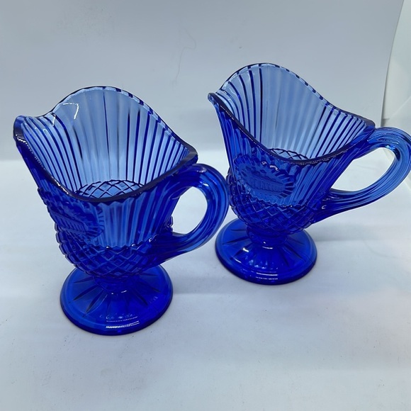 Avon Fostoria Blue Pitcher George Washington Mt. Vernon 1976 Vintage Beautiful - Picture 3 of 16